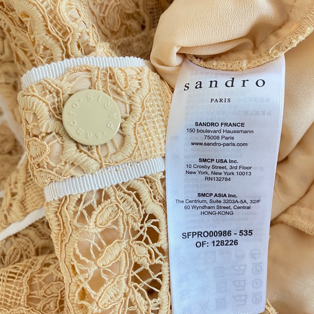 Sandro Live yellow embroidered-floral lace mini dress - Picture 7 of 13
